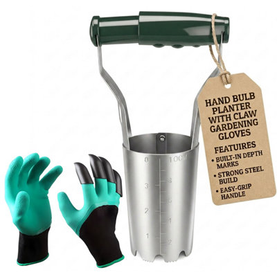 My Garden Outdoor Living Garden Bulb Planter Tool With Claw Gloves Built In Depth Marker Plant Fruit Digging Transplanting Ejects Soil from B&Q
