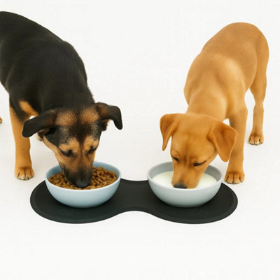 Vivo Waterproof Double Pet Bowl Mat Cat/dog Feeding Water Food Dish Tray Wipe Clean from B&Q
