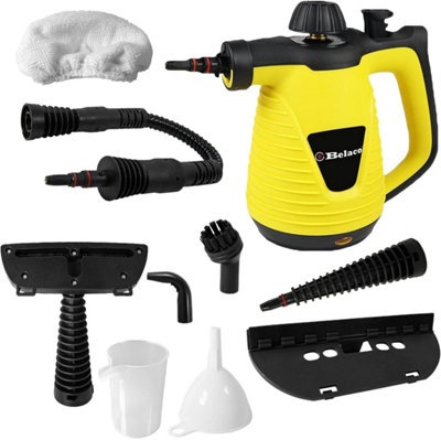 Belaco Yellow Handheld Multipurpose Steam Cleaner, 1050W With Steamer & Accessories, 300Ml