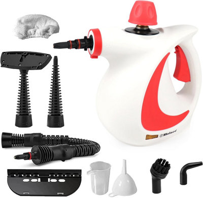 Belaco Red Multipurpose Steam Cleaner, Handheld With Steamer & Accessories Portable Size 9