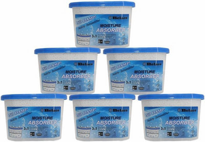 Belaco Disposable Dehumidifier Pack Of 6X 500Ml Prevent Mould & MildewEliminating Musty OdorRemove DampnessAbsorber from B&Q