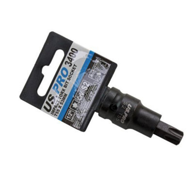 Us Pro Tools 1/2" Dr Impact Torx Bit Socket T55 X 53Mm 3400