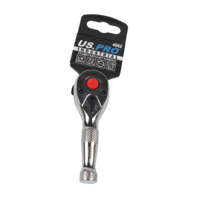 Us Pro 3/8 Stubby Ratchet 72 Teeth Reversable & Quick Release B4062 from B&Q