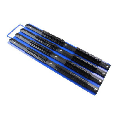 Us Pro Tools Socket Rail Tray Holds 86 Sockets1/4" 3/8" 1/2" Drive Clips 6741
