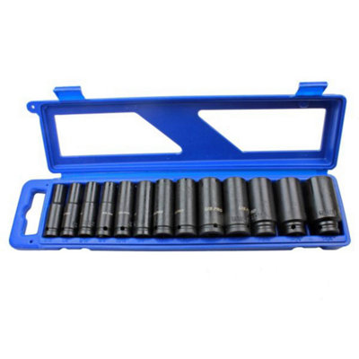 B&Q -  Tools 13Pc 1/2 Dr Deep Impact Sockets Sae Af Imperial 6 Point Hex 3424