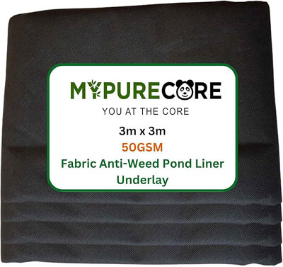 MYPURECORE 50Gsm Pond Liner Underlay 3M X 3MTear-ResistantDurable Garden Pool FoundationPerfect For Wildlife And Decorative Ponds from B&Q