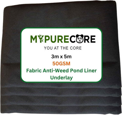 MYPURECORE 50gsm Pond Liner Underlay 3m X 5m - Tear-resistant, Durable Garden Pool Foundation - Perfect For Wildlife And Decorative Ponds
