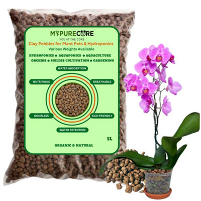 B&Q -  Clay Pebbles Clay Balls Cactus And Succulent Potting Mix Horticultural Grit Lava Rock Decorative Gravel And Drainage For Plants 1L