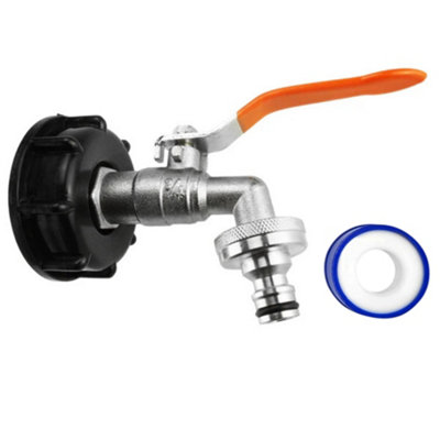 Mypurecore Ibc S60X6 2Inch  Cap With 3/4 Inch Quick Connect Lever Tap  With Ptfe Tape from B&Q