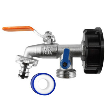 Mypurecore Ibc 2Inch  S60X6 Cap With Double 3/4 Inch  Bsp Tap  With Ptfe Tape from B&Q
