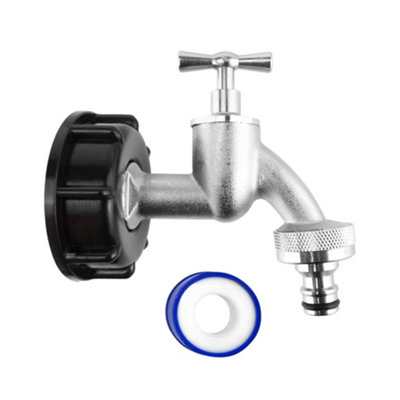MYPURECORE Ibc Tote S60X6 Cap Kit With Quick Connect Brass Bib Tap Leak Proof End Cap & Hose Connector And Ptfe Tape from B&Q