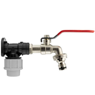 Mypurecore 25mm Mdpe Wall Plate With Lever Valve And Click Lock Tap For Easy Water Control from B&Q