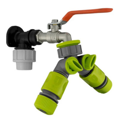 Mypurecore 20mm Mdpe Wall Plate With Splitter Lever Valve And Connectors For Dual Water Control from B&Q
