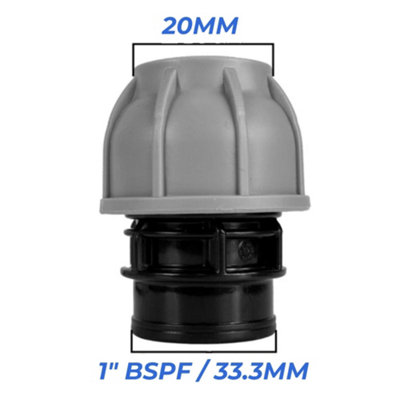 Mypurecore 20mm Mdpe Straight Compression Adapter With 1 Inch Bsp Female Thread from B&Q