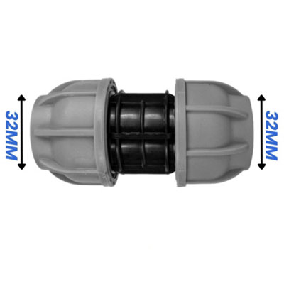 Mypurecore 32mm Mdpe Straight Compression Coupler Joiner Leak Proof And Durable from B&Q