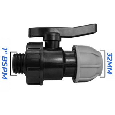Mypurecore 32mm Mdpe Compression Valve With 1 Inch Bsp Male Thread from B&Q