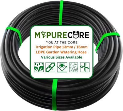 Mypurecore Irrigation Pipe 13mm 16mm Ldpe 25M Flexible Garden Watering Hose Roll from B&Q