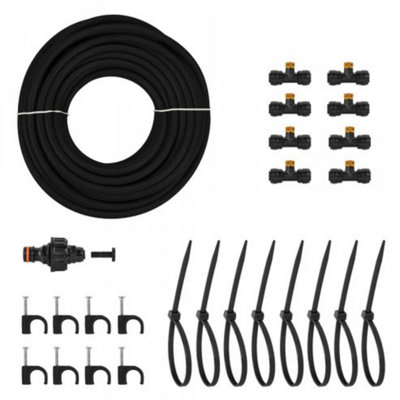 Mypurecore 15M Garden Water Mist Cooling Kit - Black And Orange