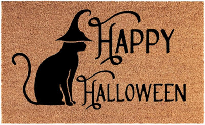 B&Q -  Halloween Coir Door Mat 60 By 40Cm -Happy Halloween- Eco-FriendlyNon-Slip Entrance Mat