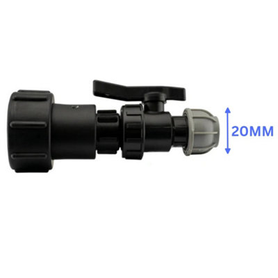 Mypurecore Ibc Tank Tap Adapter S60X6 To 20mm Mdpe Valve With Tee Fitting from B&Q