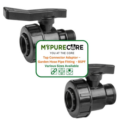Mypurecore Plastic Ball Valve 1.5Inch  Bsp Female (Bpsf) Hdpe Threaded Inline Tap from B&Q
