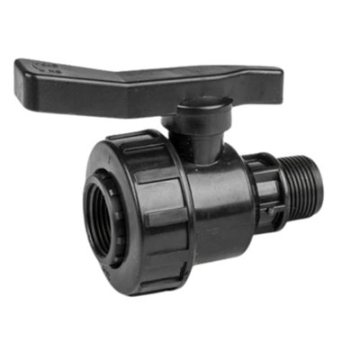 Mypurecore Plastic Ball Valve 1.25Inch Bsp Male (Bpsm) Hdpe Threaded Inline Tap from B&Q