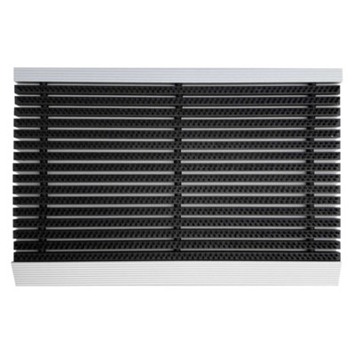 Nicoman Black Brush Strip DoormatHeavy Duty Barrier Dirt-Trapper Aluminium Metal Door Mat 60Cm X 40Cm from B&Q