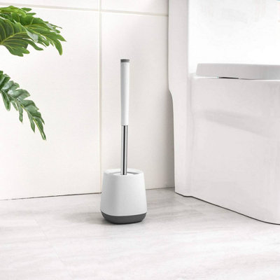 B&Q -  Squircle White Toilet Brush & Holder With Silicone Head