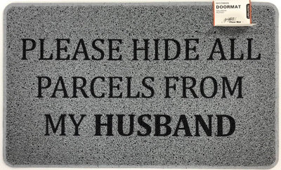 Nicoman Spaghetti Novelty Uv Print Funny Door Mat 75 X 45CmPlease Hide All Parcels From My Husband from B&Q