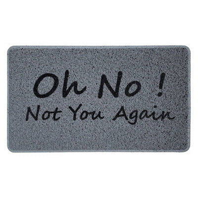 Nicoman Spaghetti Novelty Uv Print Funny Door Mat Grey 75 X 45CmOh NoNot You Again from B&Q