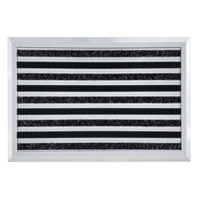 Nicoman Boot ScraperBrush With Carpet Strip DoormatHeavy Duty  Dirt-Trapper Aluminium Metal Door Mat 60Cm X 40Cm from B&Q