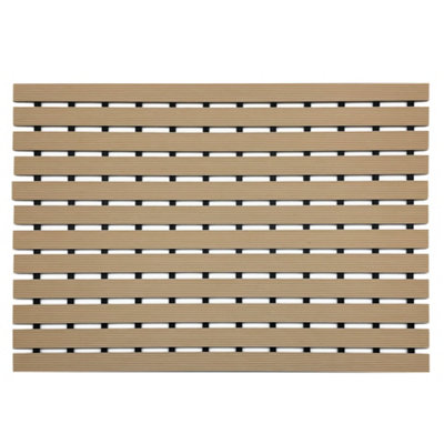 Nicoman Pvc Duckboard For Bathroom Shower Anti Slip Mat 61Cm X 43Cm Beige