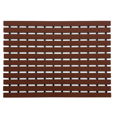 Nicoman Pvc Duckboard For Bathroom Shower Anti Slip Mat 61Cm X 43Cm Brown from B&Q