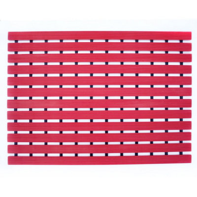 Nicoman Pvc Duckboard For Bathroom Shower Anti Slip Mat 61Cm X 43Cm Red from B&Q