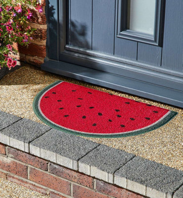Nicoman Spaghetti Loofah Halfmoon Door Mat 70 X 44CmWater Melon from B&Q