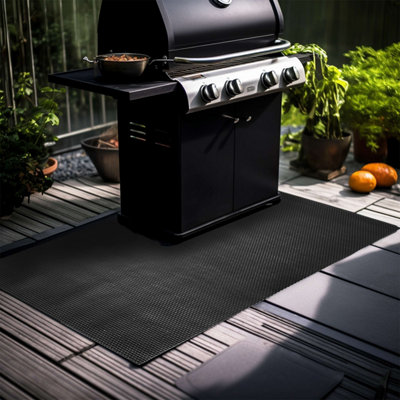 B&Q -  Hex Rubber Bbq Mat 125Cm X 75Cm