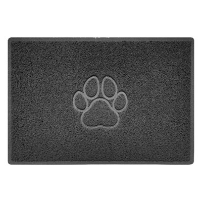 Nicoman Dark Grey Paw Embossed Spaghetti Coil Door Mat Dirt-Trapper Washable Barrier Doormat 90Cm X 60Cm from B&Q