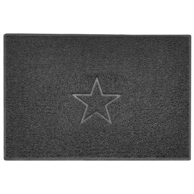 Nicoman Dark Grey Star Utility Grey Plain Mat 120Cmx80Cm from B&Q