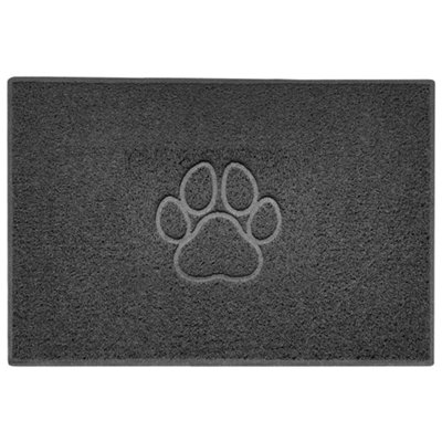 Nicoman Dark Grey Paw Utility Grey Plain Mat 120Cmx80Cm from B&Q