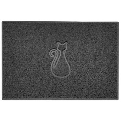 Nicoman Dark Grey Cat Utility Grey Plain Mat 120Cmx80Cm from B&Q