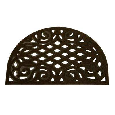 Nicoman Eco Friendly Outdoor Half Moon Door Mat 75X44cm - Brown