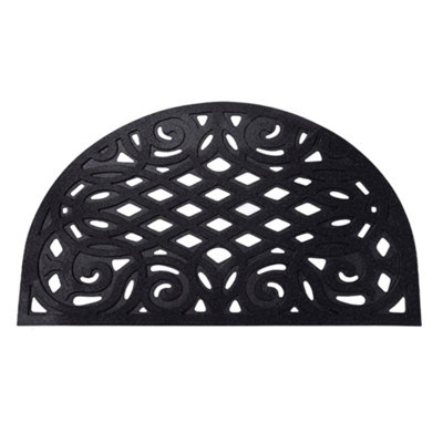 Nicoman Eco Friendly Outdoor Half Moon Door Mat 75X44cm - Black