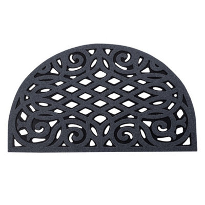 Nicoman Eco Friendly Outdoor Half Moon Door Mat 75X44cm - Grey