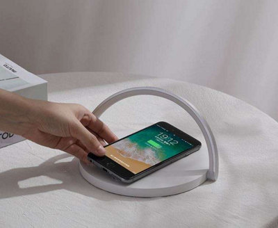 Nicoman Bedside Lamp With Wireless Charging With Touch Control White