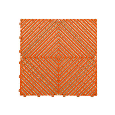 B&Q -  Heavy Duty Vented Interlocking Garage Tiles40Cm X 40CmOrangePack Of 30