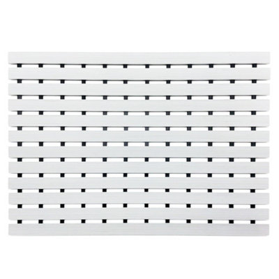 Nicoman Pvc Duckboard For Bathroom Shower Anti Slip Mat 61Cm X 43Cm White from B&Q