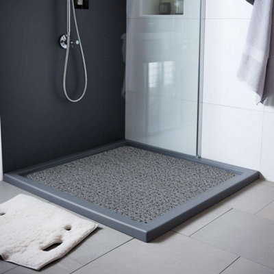 Nicoman Anti Slip Pvc Loofah Shower Mat  Anti Mould Washable Bath MatSquare 60X60Cm from B&Q