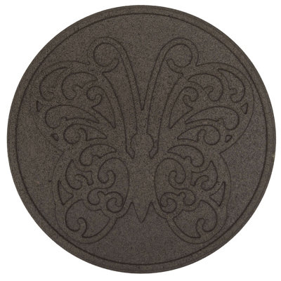 Nicoman Round Brown Butterfly Stepping StonePack Of 2 from B&Q