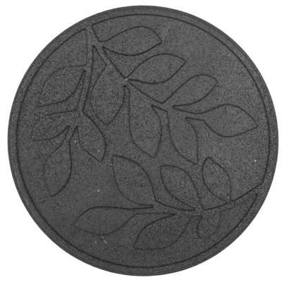 Nicoman Reversible Outdoor Garden Stepping Stone Leaves In GreyPack Of 1 from B&Q