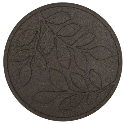 B&Q -  Reversible Outdoor Garden Stepping Stone Leaves In BrownPack Of 1